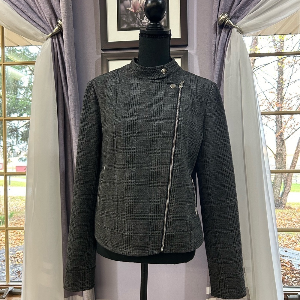 Ann Taylor Houndstooth Moto Jacket - Picture 6 of 9